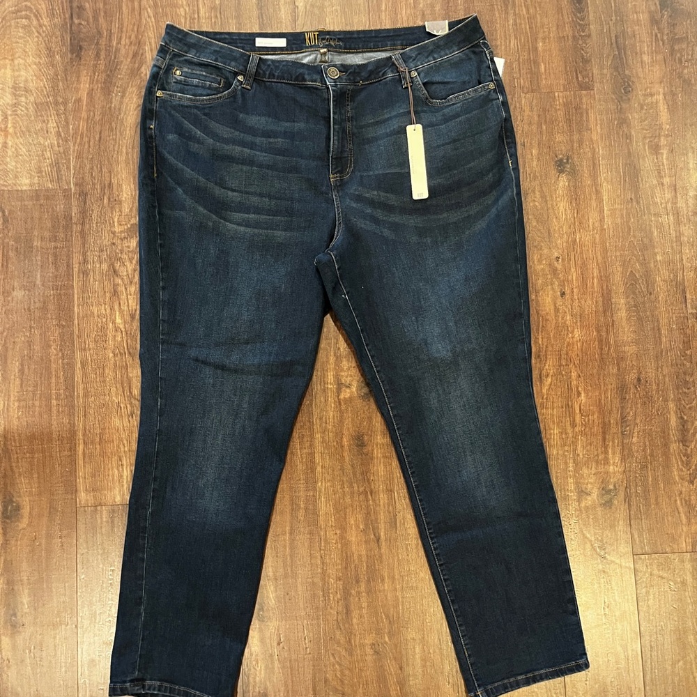KUT From The Kloth Katy Boyfriend Jeans Womens 20W Blue High Rise Stretch Denim
